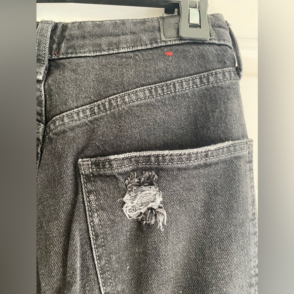 BDG Stretch High Rise Flare Distressed Black Jeans Size 29 - Picture 5 of 7